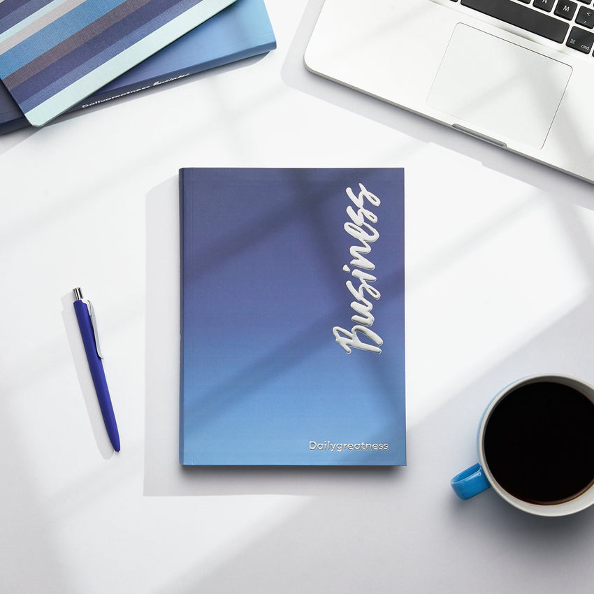 Bundle - Dailygreatness Business Undated, Deskpad, Blue Notebook